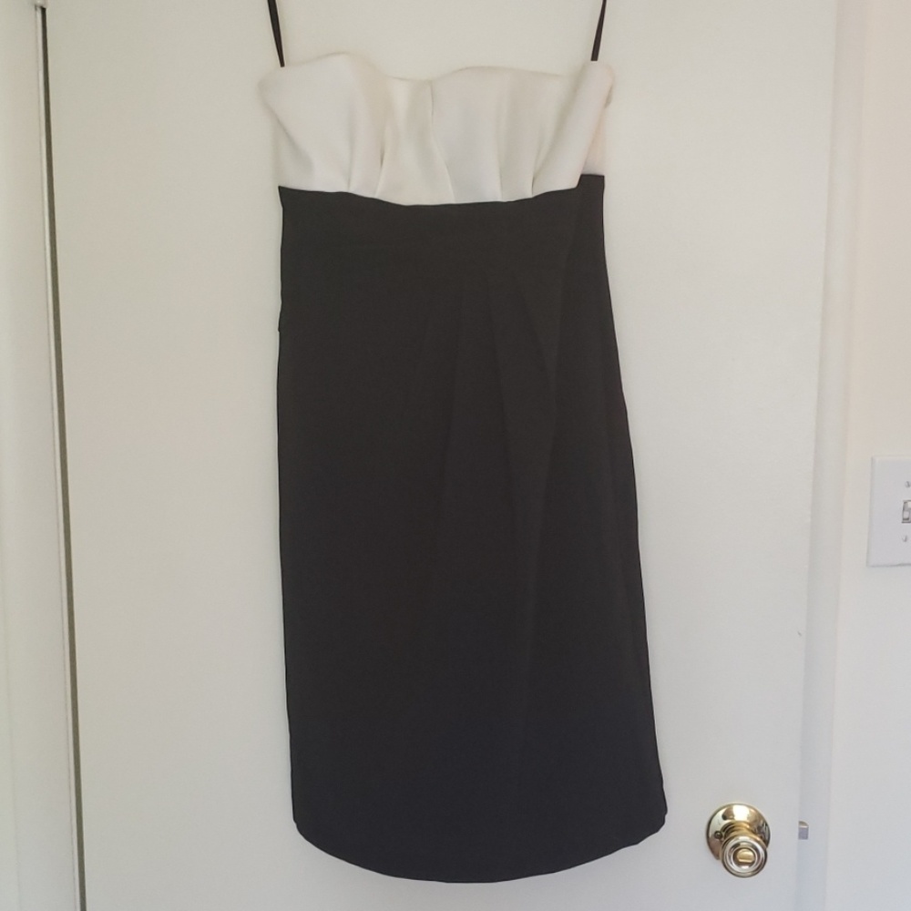 Black and white formal cocktail dress